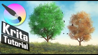 Krita - Realistische Bäume und Gras in Krita zeichnen | Tutorial 2020