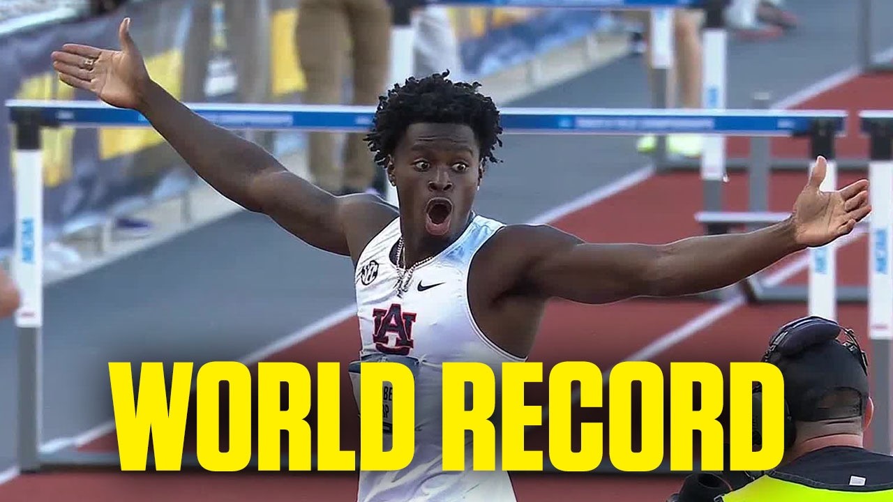 WORLD RECORD: Ja'Kobe Tharp breaks 110m hurdles record at 2026 outdoor track and field championships