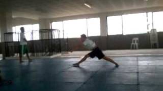 Vicente Pico's toe touch back tuck back roll split
