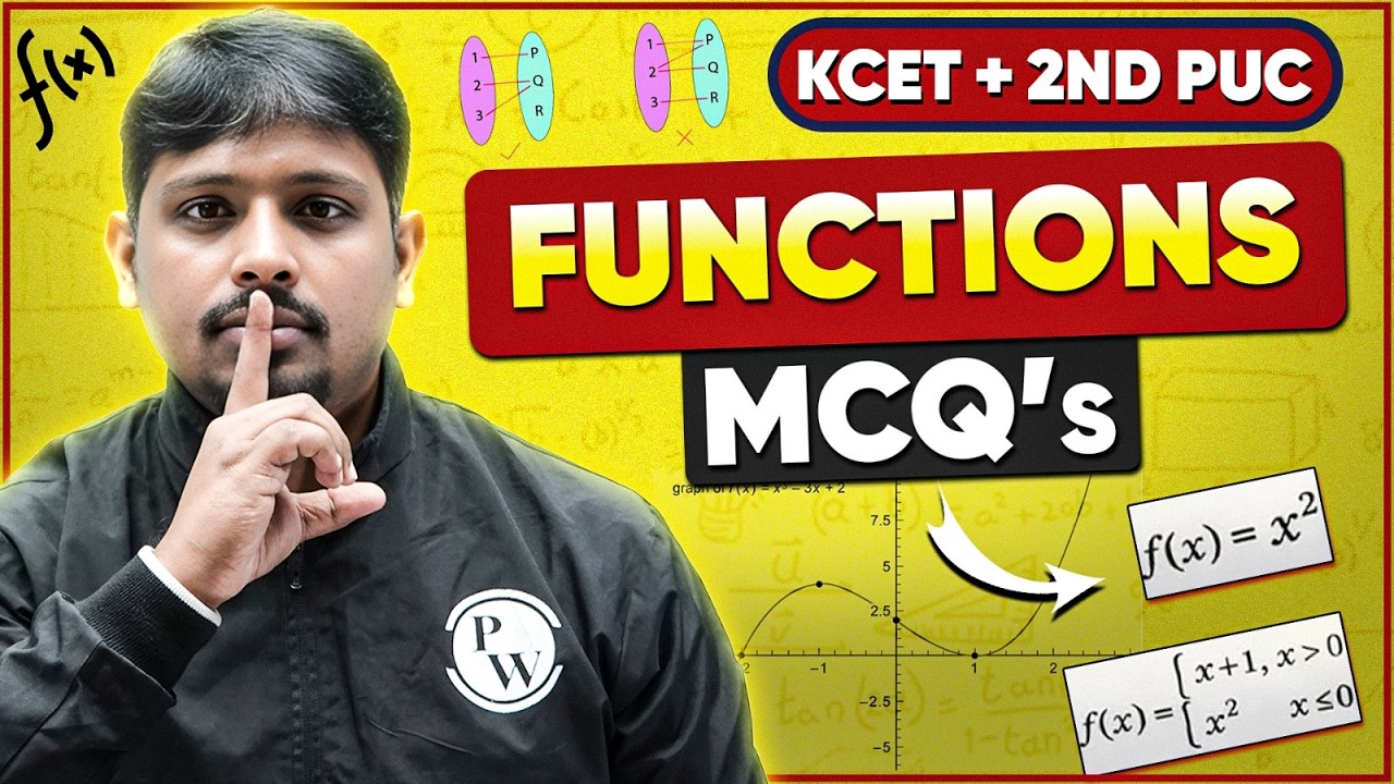 Functions | Maths | MOST IMP MCQs | KCET + 2nd PUC💥