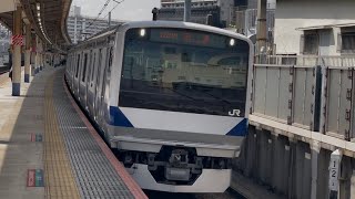 E531系0番台ｶﾂK474編成＋ｶﾂK402編成が回送電車として静かに南千住駅1番線を通過するシーン（回1281M）2025.4.8.10:19