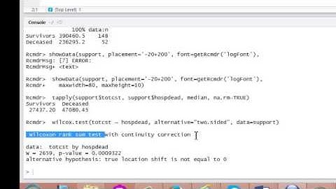 How to conduct Wilcoxon rank-sum test in R commander