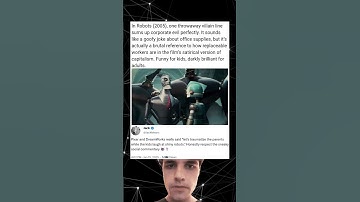 In Robots (2005) vat één wegwerpzin van een slechterik het kwaad van het bedrijfsleven perfect samen