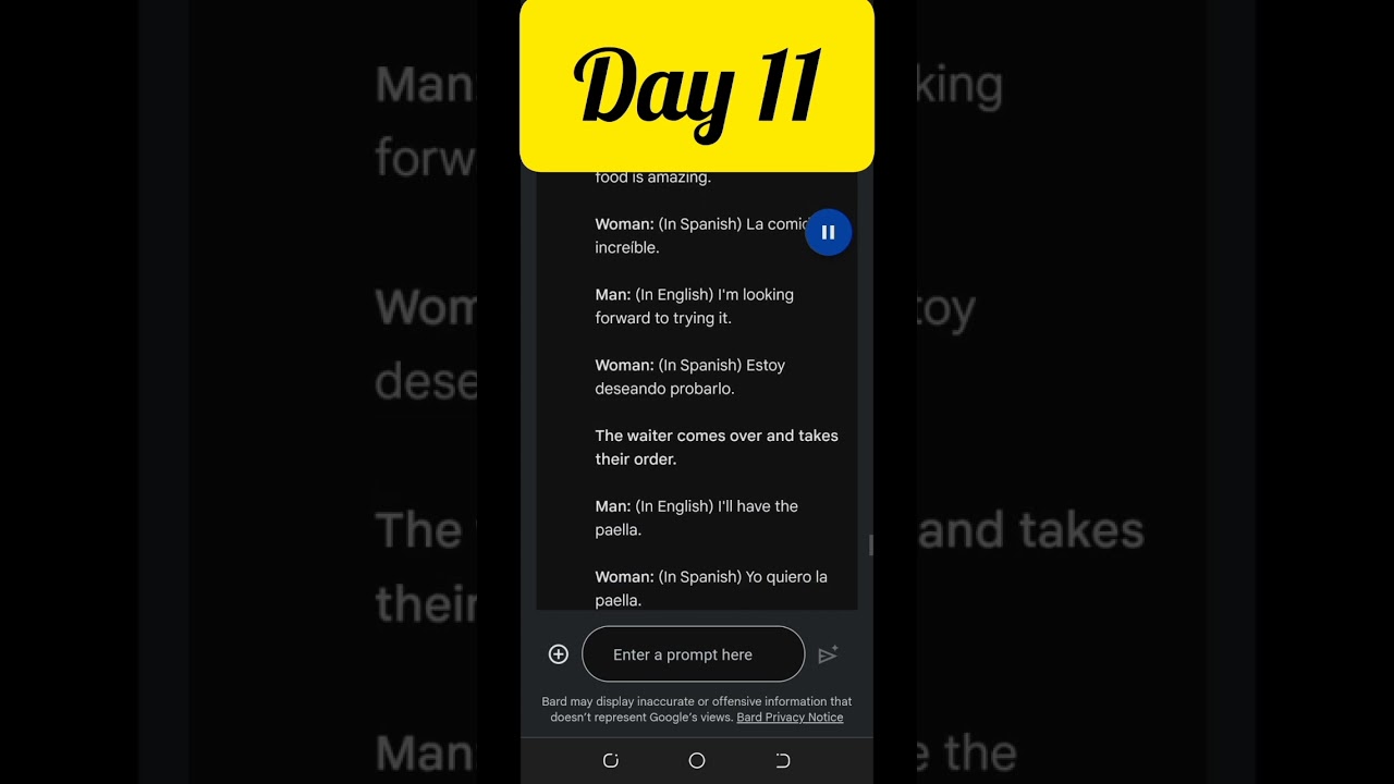 Male and Female interaction in a Spanish restaurant