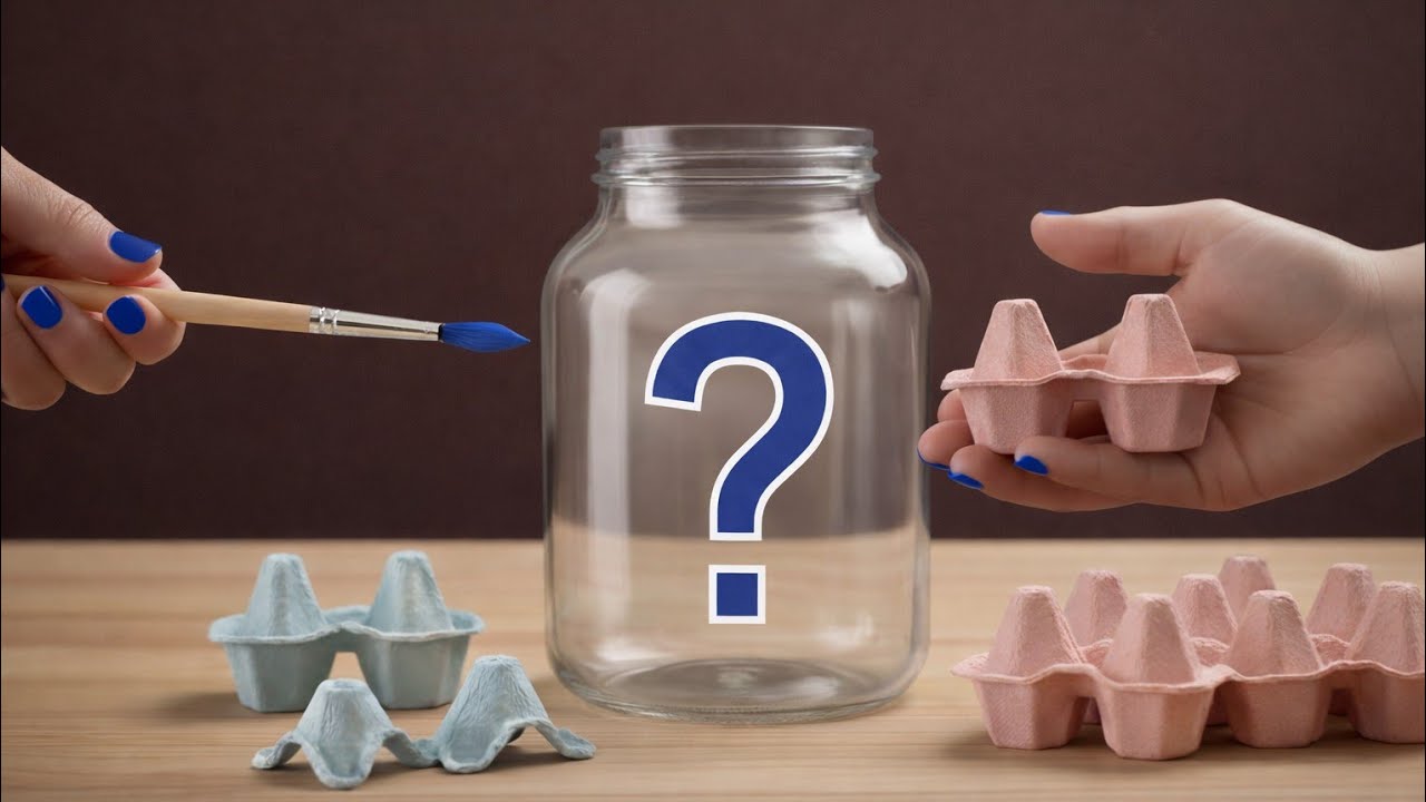 You won't believe it's made with egg cartons and glass jars. Do it yourself.