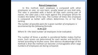 HRM- Performance Appraisal Methods Class 1