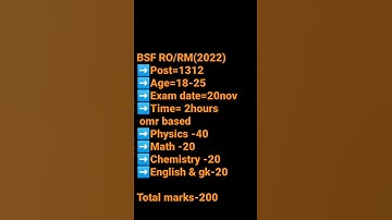 Bsf ro/rm notification exam date/time about/technical subject..