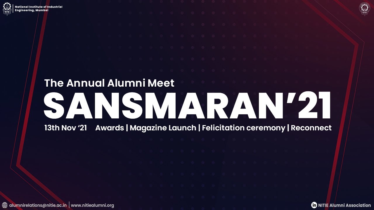 Felicitation Function || NITIE Mumbai || Sansmaran 2021 - The Annual Alumni Meet