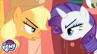 applejack vs rarity sleepover challenge my little pony friendship