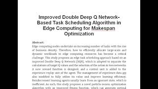 Improved Double Deep Q Network Based Task Scheduling Algorithm in Edge Computing for Makespan Optimi