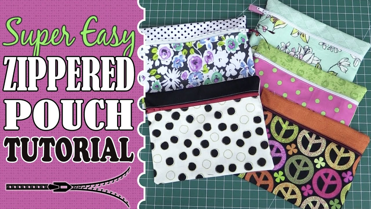 SUPER EASY Zippered Pouch (or Purse) Tutorial - YouTube