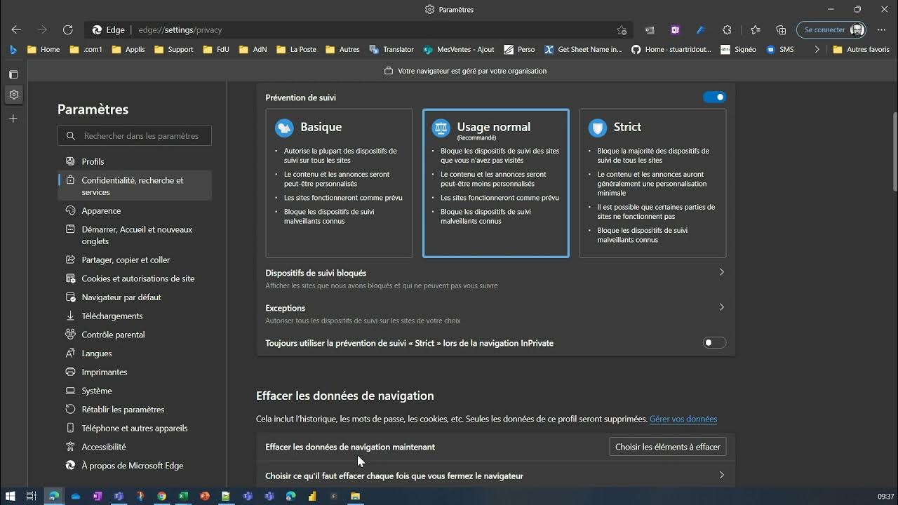 Vider le cache de Microsoft Edge YouTube