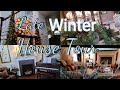 Late winter house tour with glass pine cones and traditional charm