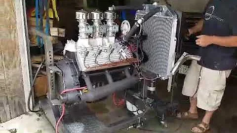 1949 Flathead on the Engine Run Stand