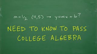 Want to PASS College Algebra? Learn This Well