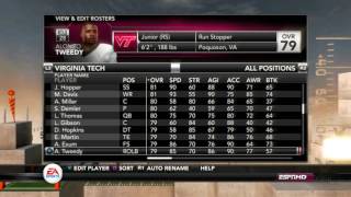 2011-2012 Virginia Tech Hokies American Football Team Roster NCAA Football 12