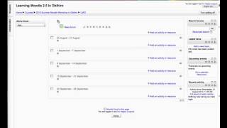 AddingText to a course page in Moodle 2.5