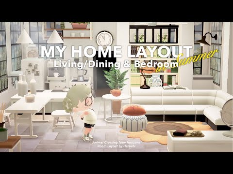 【あつ森】ホワイト基調のリビングと寝室づくり|自宅の夏の模様替え🌻