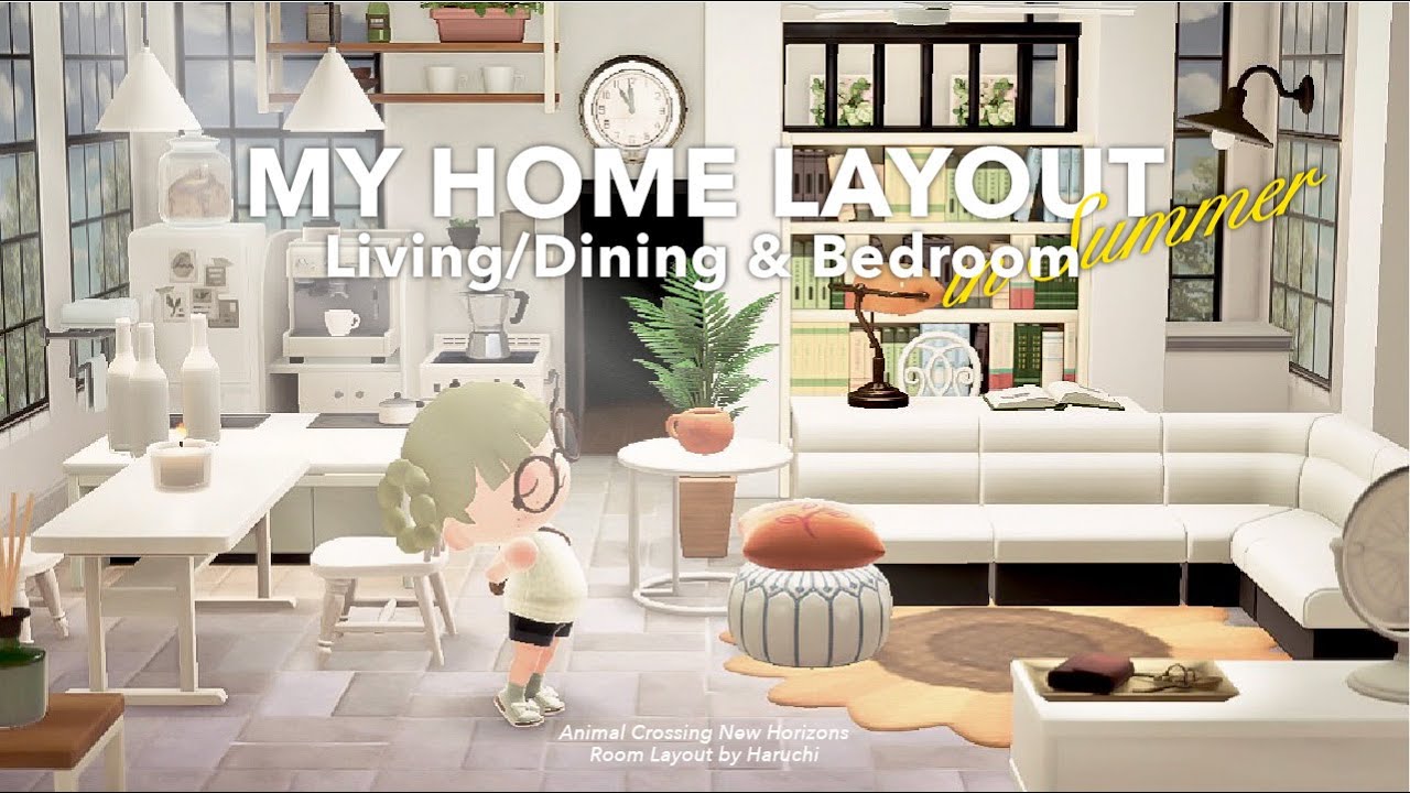 【あつ森】ホワイト基調のリビングと寝室づくり|自宅の夏の模様替え🌻