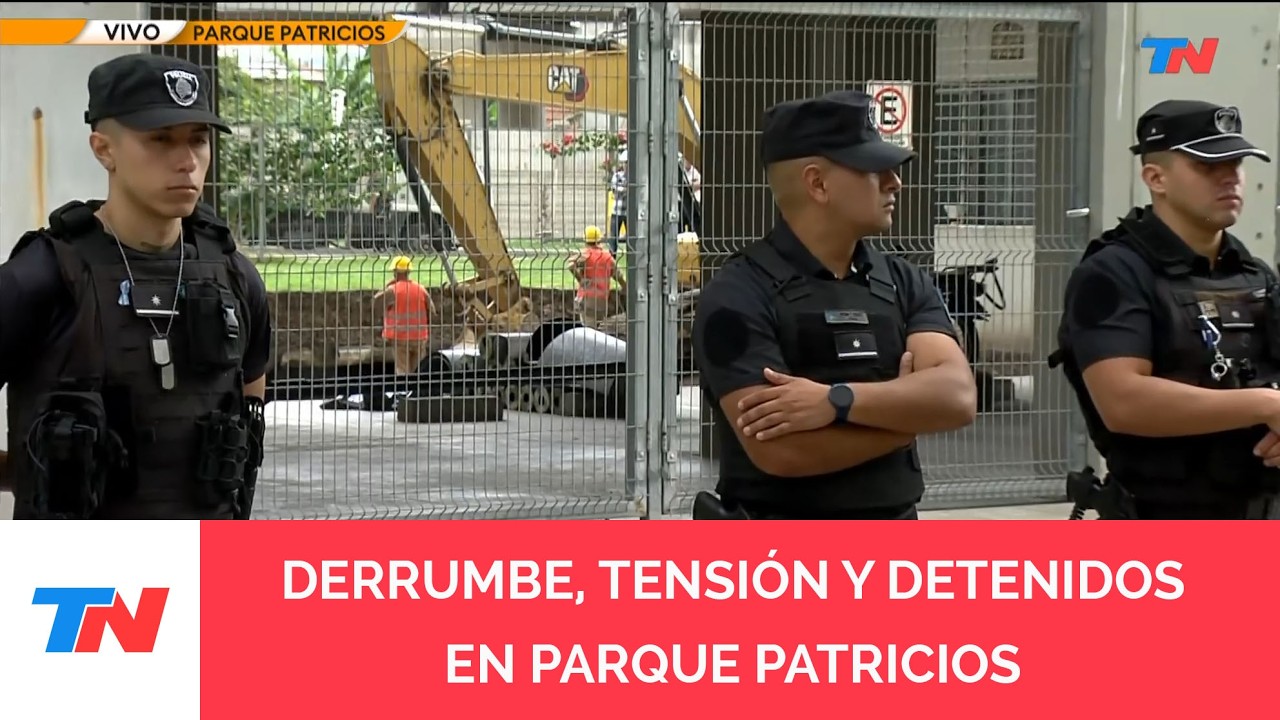 DERRUMBE, TENSIÓN Y DETENIDOS EN PARQUE PATRICIOS