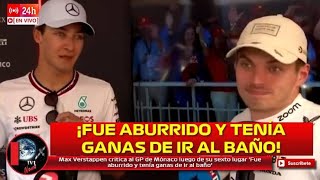 Max Verstappen crítica al GP de Mónaco tras 6to lugar ‘Fue aburrido y tenía ganas de ir al baño’ by TV1 695 views 3 days ago 1 minute, 13 seconds