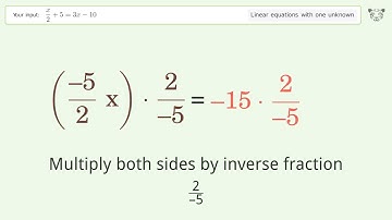 Linear equation with one unknown: Solve x/2+5=3x-10 step-by-step solution
