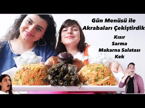 ALTIN GÜNÜ MUKBANG | ABLAMLA AKRABALARIN DEDİKODUSUNU YAPTIK | Kısır, Makarna Salatası, Sarma, Kek