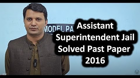 Assistant Superintendent Jail Past Paper Solved 2016 | PPSC Past Papers | PPSC Preparation