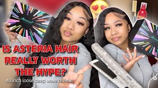 IS ASTERIA HAIR REALLY WORTH THE HYPE? 🥵👀 | 40 inch LOOSE DEEP WAVE REVIEW