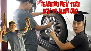 TEACHING NEW TECH HOW TO ALIGN CAR FIRST TIME