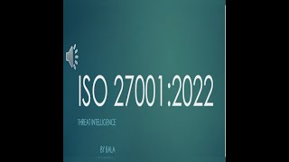 Threat Intelligence iso 27001:2022