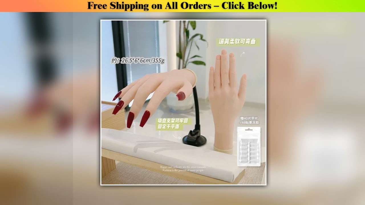 Novice Bendable Nail Simulation Practice Hand Silicone Soft Nails Art Training Fake Hands for