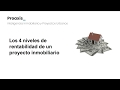 Los 4 niveles de rentabilidad de un proyecto inmobiliario.