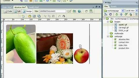 การแทรกรูปภาพ คลิกลาก dreamweaver
