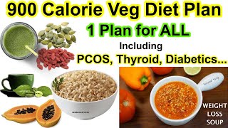 900 Calorie Diet Plan For Weight Loss | Lose 10Kg in 10 Days  Veg Diet Plan