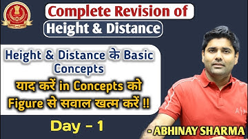 Basic Concepts of Height and Distance - Part 1 | Day - 1| By Abhinay Sharma (Abhinay Maths)