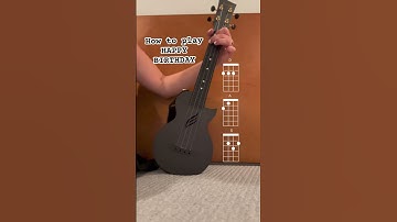 Thumbnail of Happy Birthday on ukulele EASY CHORDS! D/ A / A / D / D / G / A / D 🎶 Subscribe & learn easy uke!
