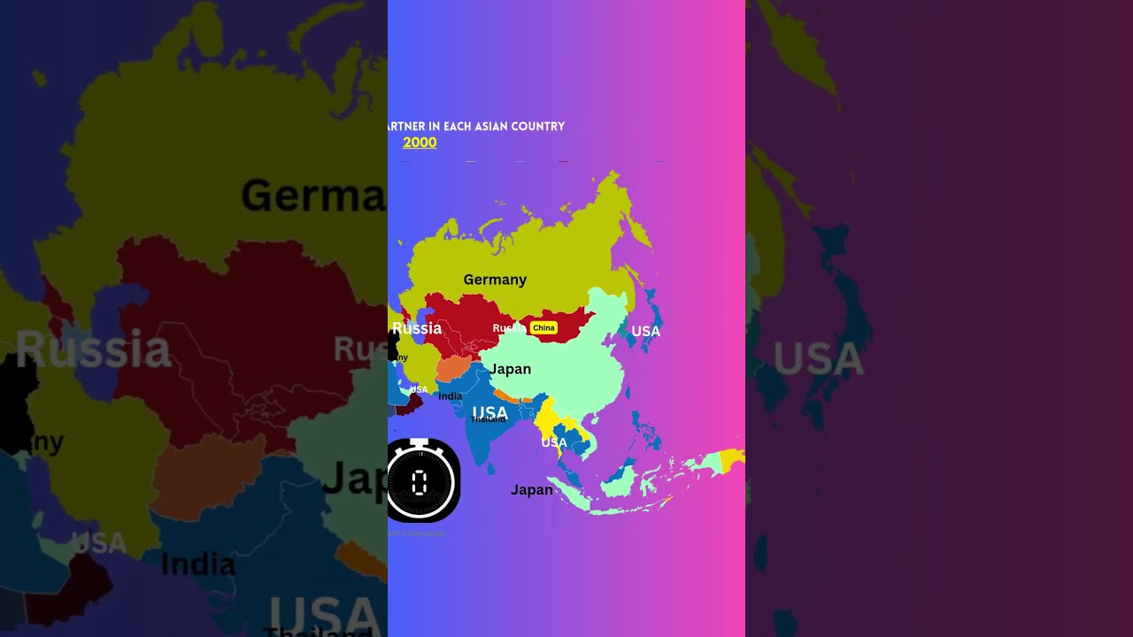 Largest trading partners in each Asian Country #map #india #china