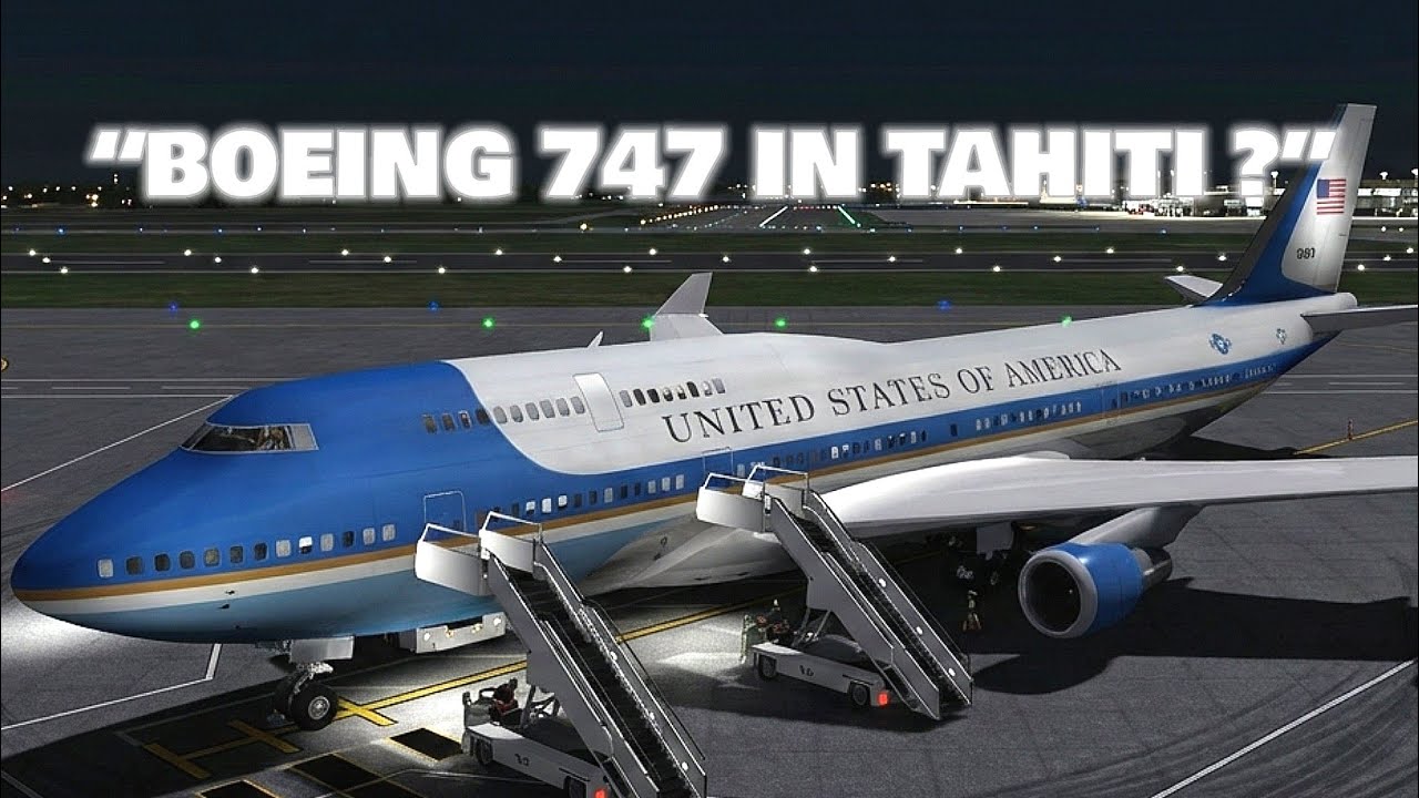 "Roblox - AIR FORCE ONE B747 - 800 Full Flight From Tahiti Airport | Cabin Crew Simulator"