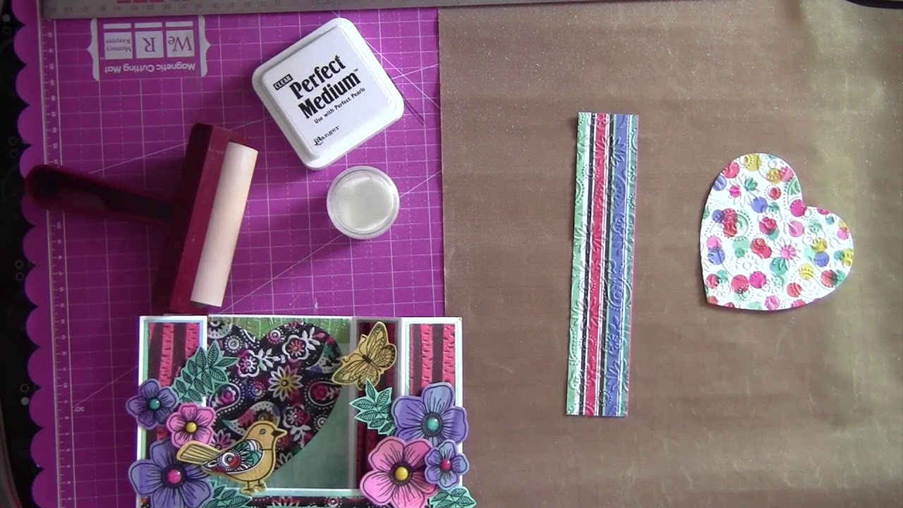 Combine heat embossing with embossing folders - YouTube