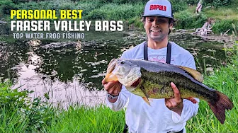 How much do you think my PB bass weighs | Fraser Valley Bass Fishing | Top water frog action