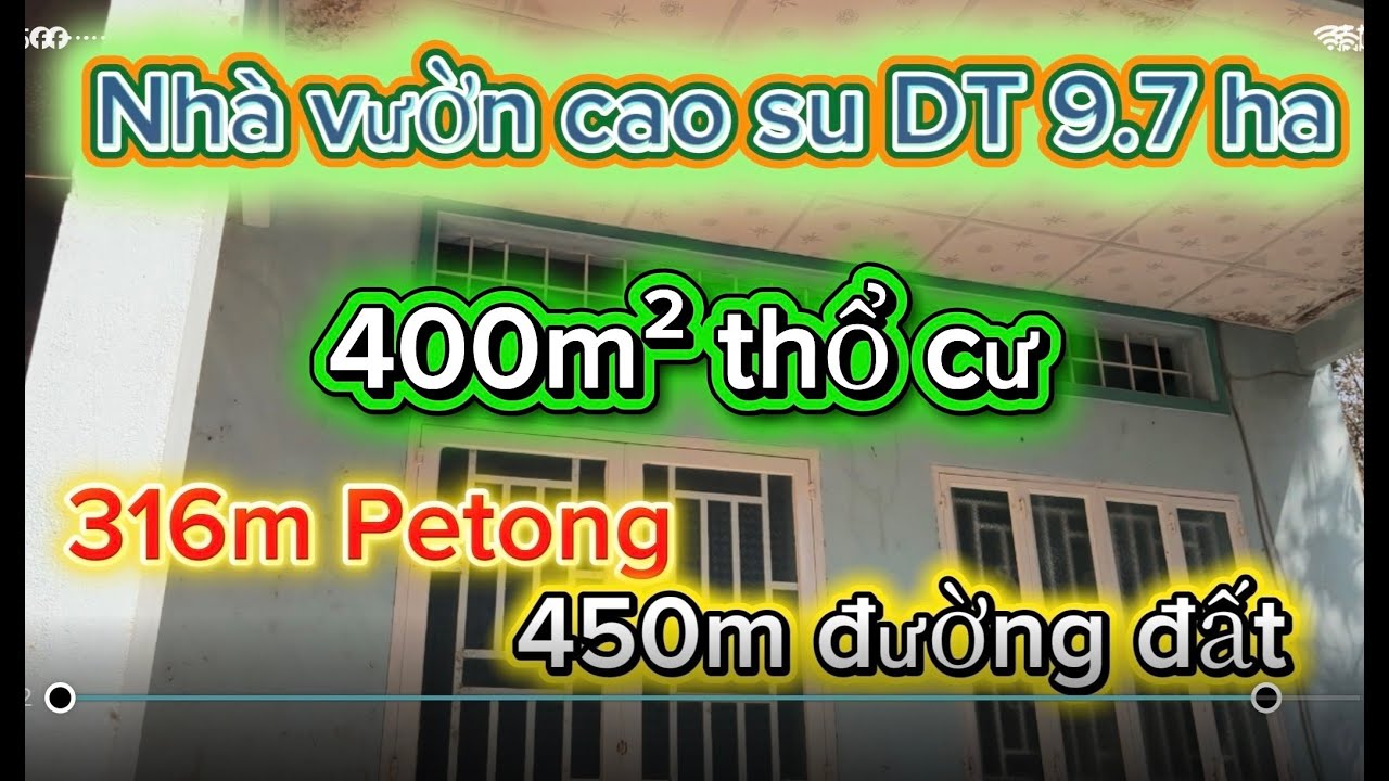 Nhà vườn đẹp đất đỏ Bazan chủ cần tiền nên bán DT 9.7ha 400m² thổ cư