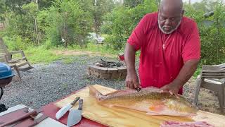 WATCH ME CLEAN THIS BIG BOY #redfish #cleaningfish