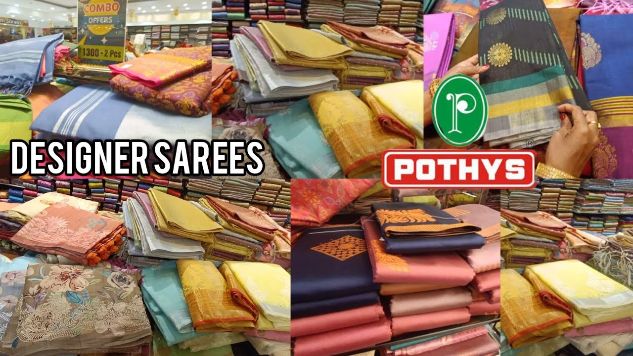 Pothys Pongal Designer Sarees 🌟 Cutwork Linen Pure Silk || Tissue ...