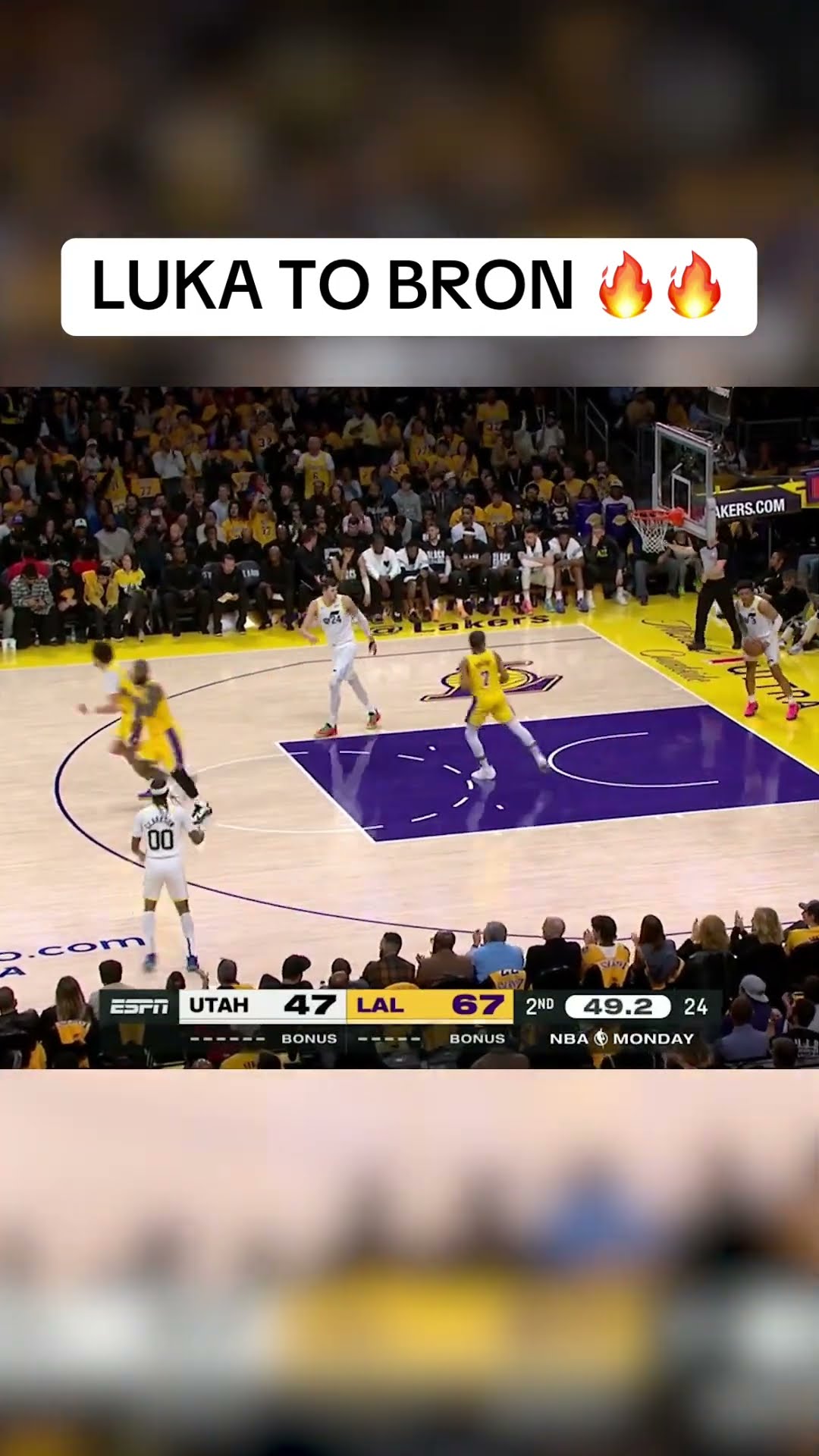 Luka with the full-court DIME to LeBron ?