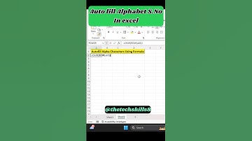 Auto Fill Alphabet S No In Excel#shortsfeed #shortsviral #youtube #trendingshorts #youtubeshorts #yt