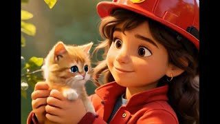The Little Firefighter Who Saved a Kitten 🚒🐱❤️