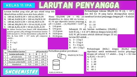 Dua larutan yang dicampurkan sehingga membentuk larutan penyangga adalah