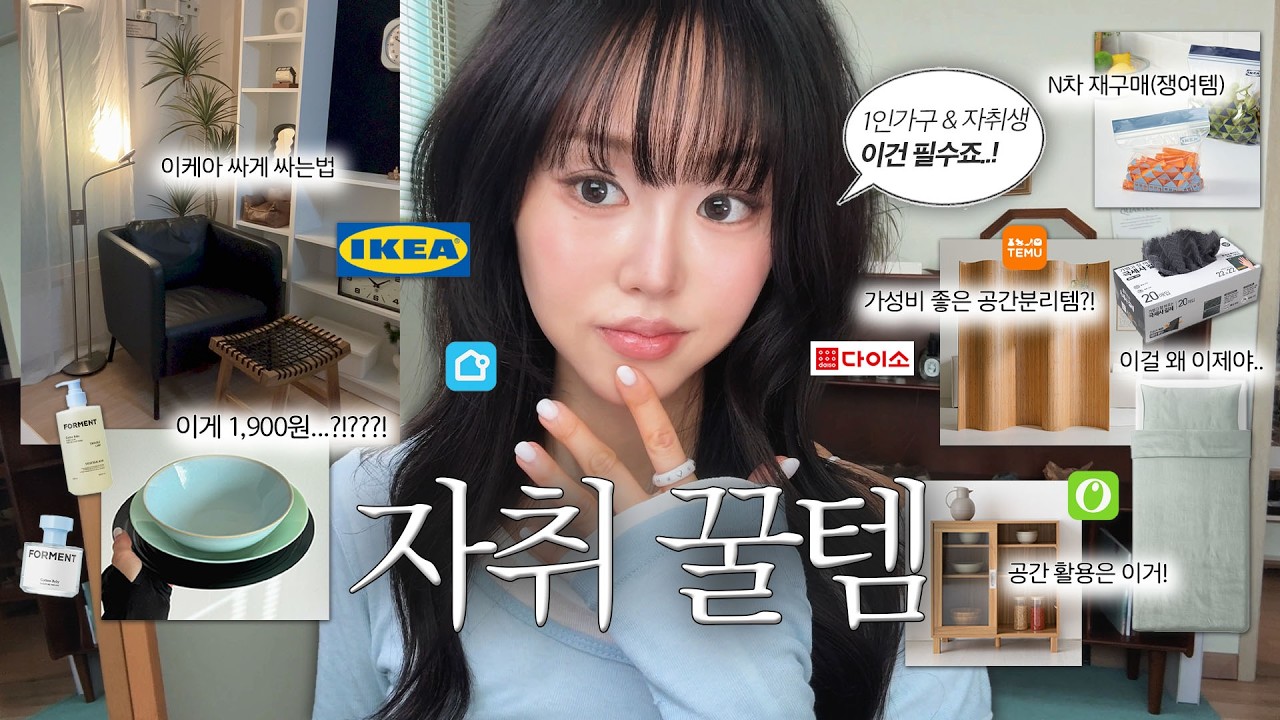 천원부터! 자취생 필수🏡 삶의질 떡상템 15개🔥 자취고수들이 추천한 제품! 이케아·다이소·오늘의집 올리브영 꿀템 모음