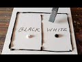 Abstract painting demo  moon  black  white  easy for beginners  daily art therapy  day 0176